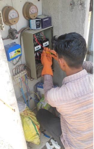 Installing a meter on a pump that measures the number of hours the electricity is being used to pump groundwater. 